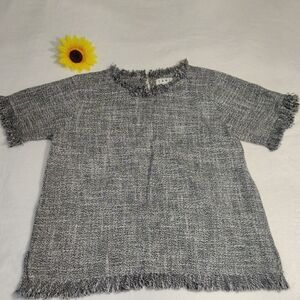 THML Women's Gray Fringed Shirt